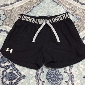 Girls black under armour shorts